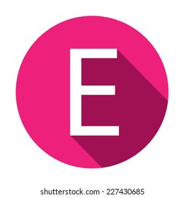 A Illustration of a Letter with a Long Shadow - Letter E