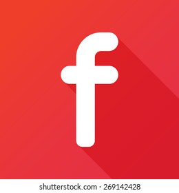 Illustration of a Letter with a Long Shadow - Letter f.