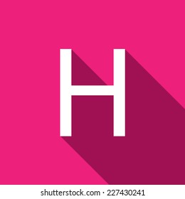 A Illustration of a Letter with a Long Shadow - Letter H