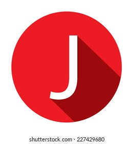 A Illustration of a Letter with a Long Shadow - Letter J