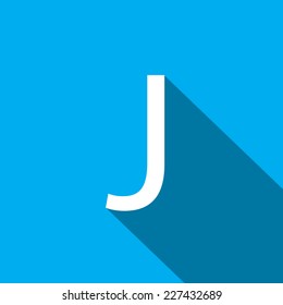 A Illustration of a Letter with a Long Shadow - Letter J