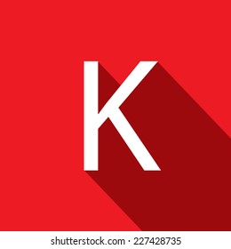 A Illustration of a Letter with a Long Shadow - Letter K