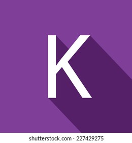 A Illustration of a Letter with a Long Shadow - Letter K