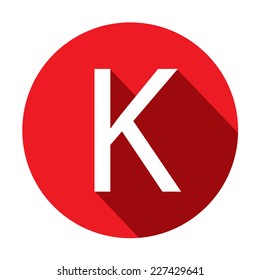 A Illustration of a Letter with a Long Shadow - Letter K