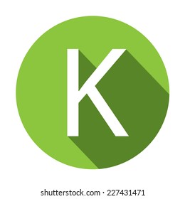 A Illustration of a Letter with a Long Shadow - Letter K