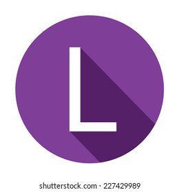 A Illustration of a Letter with a Long Shadow - Letter L
