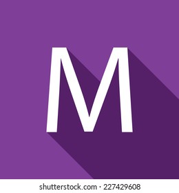 A Illustration of a Letter with a Long Shadow - Letter M