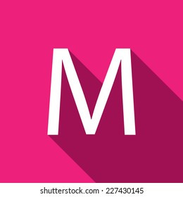 A Illustration of a Letter with a Long Shadow - Letter M