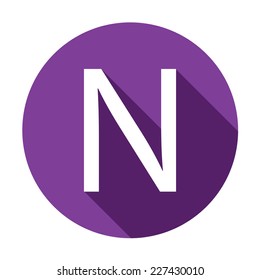 A Illustration of a Letter with a Long Shadow - Letter N