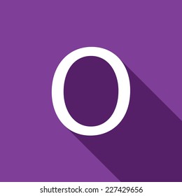 A Illustration of a Letter with a Long Shadow - Letter O