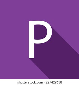 A Illustration of a Letter with a Long Shadow - Letter P
