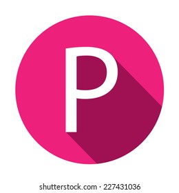 A Illustration of a Letter with a Long Shadow - Letter P