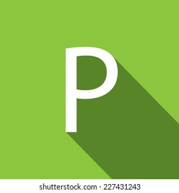 A Illustration of a Letter with a Long Shadow - Letter P