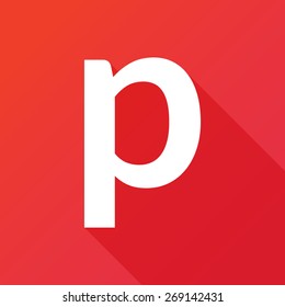 Illustration of a Letter with a Long Shadow - Letter p.