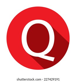 A Illustration of a Letter with a Long Shadow - Letter Q