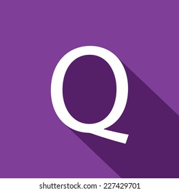 A Illustration of a Letter with a Long Shadow - Letter Q