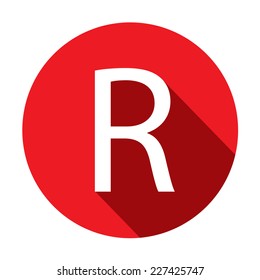 Illustration Letter Long Shadow Letter R Stock Vector (Royalty Free ...