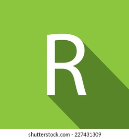 A Illustration of a Letter with a Long Shadow - Letter R