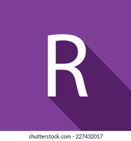 A Illustration of a Letter with a Long Shadow - Letter R