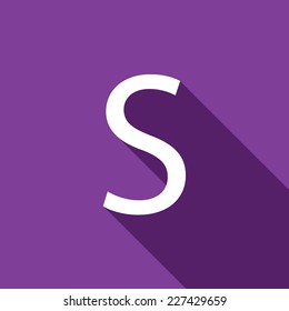 A Illustration of a Letter with a Long Shadow - Letter S