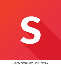 Illustration of a Letter with a Long Shadow - Letter s.