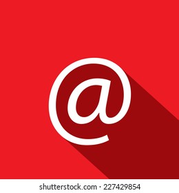 A Illustration of a Letter with a Long Shadow - Letter At Symbol