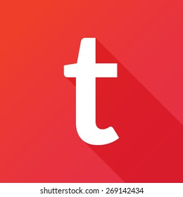 Illustration of a Letter with a Long Shadow - Letter t.