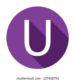 A Illustration of a Letter with a Long Shadow - Letter U