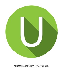 A Illustration of a Letter with a Long Shadow - Letter U