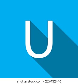 A Illustration of a Letter with a Long Shadow - Letter U