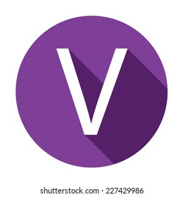 A Illustration of a Letter with a Long Shadow - Letter V