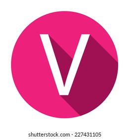 A Illustration of a Letter with a Long Shadow - Letter V