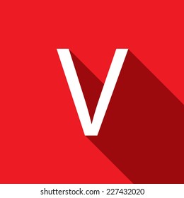 A Illustration of a Letter with a Long Shadow - Letter V