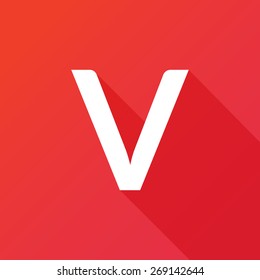 Illustration of a Letter with a Long Shadow - Letter V.