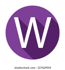 A Illustration of a Letter with a Long Shadow - Letter W
