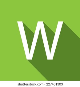 A Illustration of a Letter with a Long Shadow - Letter W