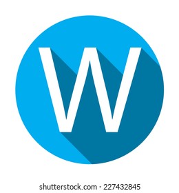 A Illustration of a Letter with a Long Shadow - Letter W
