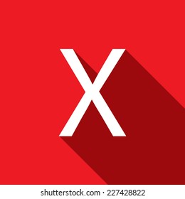A Illustration of a Letter with a Long Shadow - Letter X