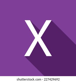 A Illustration of a Letter with a Long Shadow - Letter X