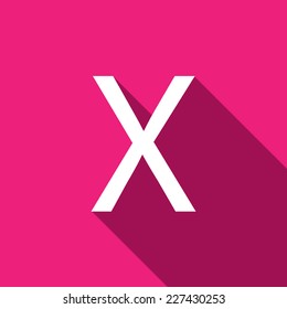 A Illustration of a Letter with a Long Shadow - Letter X