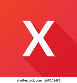 Illustration of a Letter with a Long Shadow - Letter X.