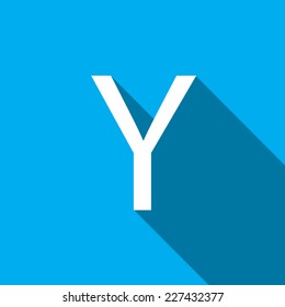 A Illustration of a Letter with a Long Shadow - Letter Y