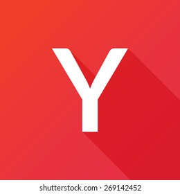 Illustration of a Letter with a Long Shadow - Letter Y.
