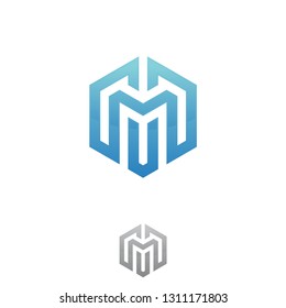 Illustration letter M vector shapes hexagon for technology. Creative letter M. Vector illustration EPS.8 EPS.10