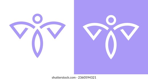 Illustration of the letter MI logo forming an angel. Suitable for branding person celebrities, fashion, legal and industrial agencies.