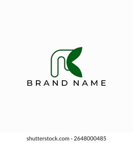 ILLUSTRATION LETTER N GEOMETRIC LOGO ICON FLAT COLOR WITH LEAF MINIMALIST ELEMENT DESIGN SIMPLE VECTOR GOOD FOR APPS, BRAND 
