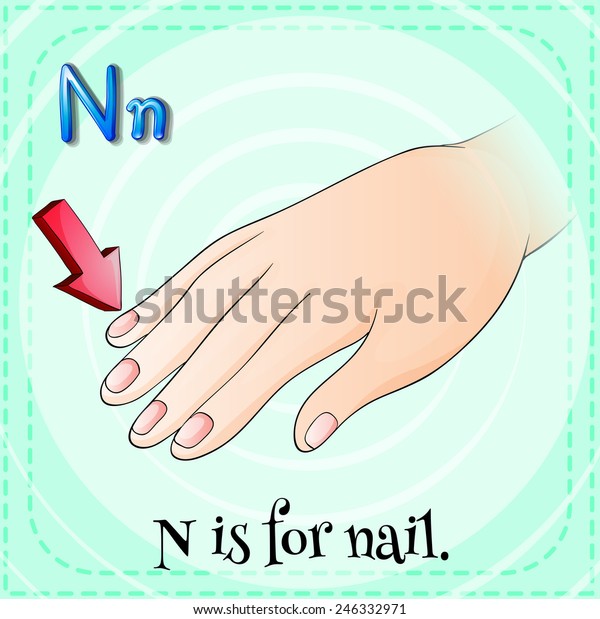 Illustration Letter N Nail Stock Vector (Royalty Free) 246332971