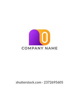 ILLUSTRATION LETTER N O GRADIENT PURPLE ORANGE COLOR TECH GEOMETRIC LOGO ICON TEMPLATE ELEMENT DESIGN VECTOR