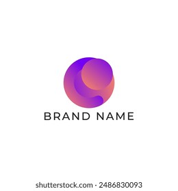 ILLUSTRATION LETTER O CIRCLE GRADIENT PURPLE ORANGE COLOR TECH LOGO ICON TEMPLATE SIMPLE DESIGN ELEMENT VECTOR