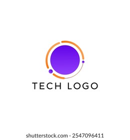 ILLUSTRATION LETTER O CIRCLE GRADIENT PURPLE COLOR WITH DOT TECH LOGO ICON TEMPLATE SIMPLE DESIGN ELEMENT VECTOR